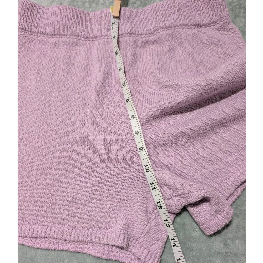 Free People FP Beach Knit Shorts Lilac Purple High Waisted Boho Coquette Small